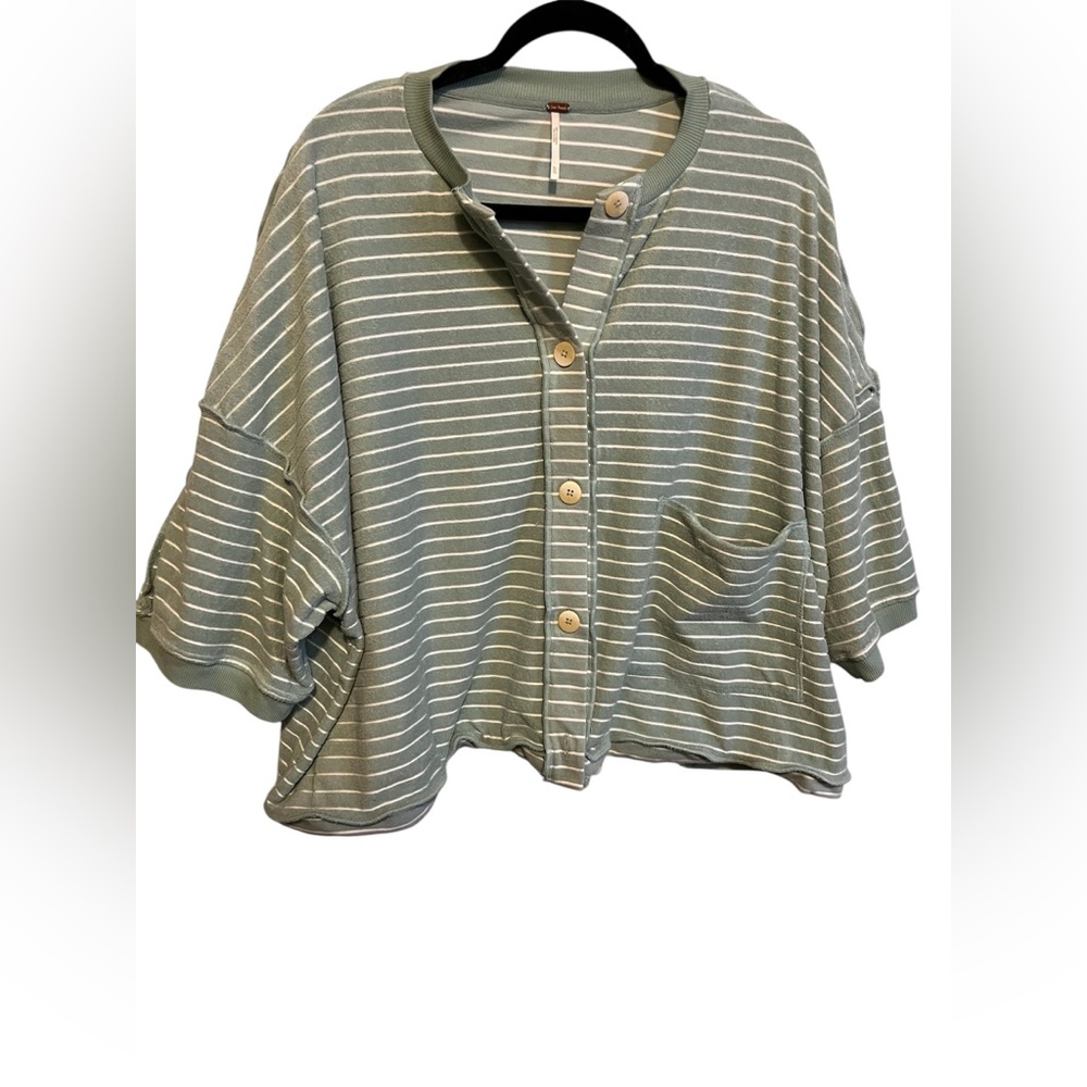 FREE PEOPLE MATILDA STRIPED TERRY CARDIGAN - Picture 7 of 16
